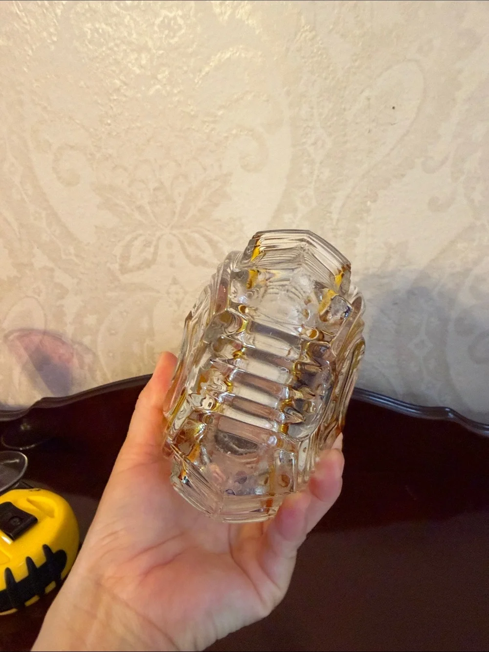 Decorative cut to clear  Glass Decanter bottle
